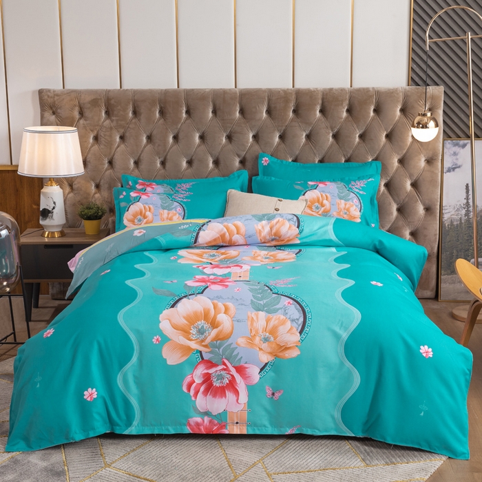 91家纺网 家纺一手货源 找家纺 文黛家居 2025新款-植物羊绒大版花四件套 世外桃源