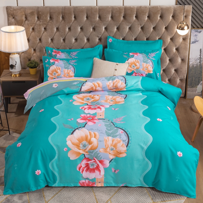 91家纺网 家纺一手货源 找家纺 文黛家居 2025新款-植物羊绒大版花四件套 世外桃源