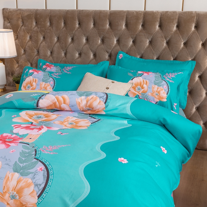 91家纺网 家纺一手货源 找家纺 文黛家居 2025新款-植物羊绒大版花四件套 世外桃源