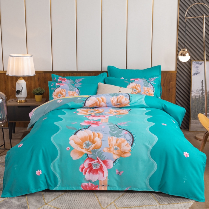 91家纺网 家纺一手货源 找家纺 文黛家居 2025新款-植物羊绒大版花四件套 世外桃源