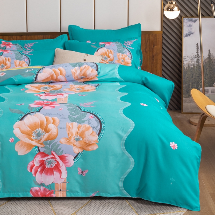 91家纺网 家纺一手货源 找家纺 文黛家居 2025新款-植物羊绒大版花四件套 世外桃源