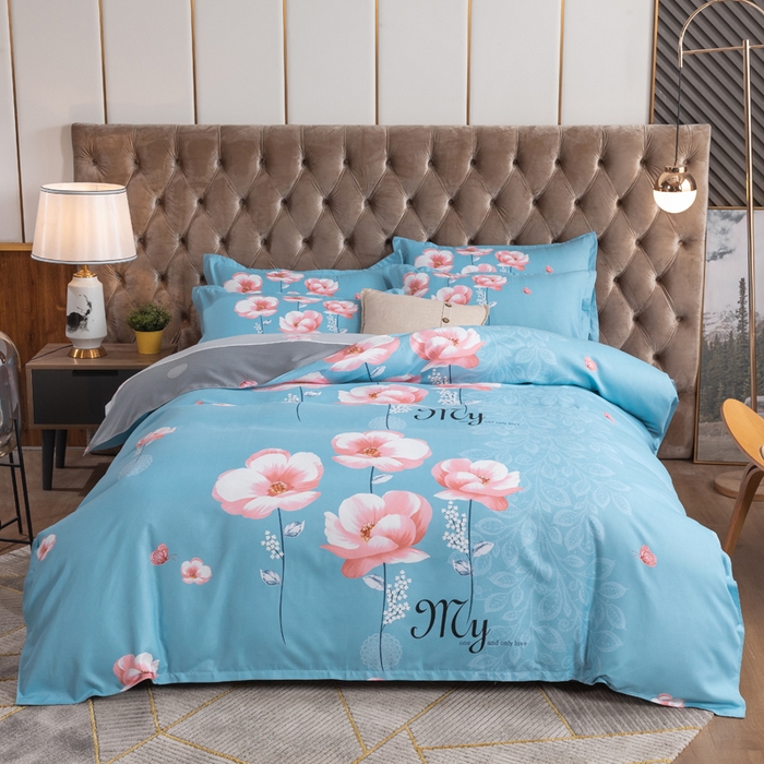 91家纺网 家纺一手货源 找家纺 文黛家居 2025新款-植物羊绒大版花四件套 恬爱