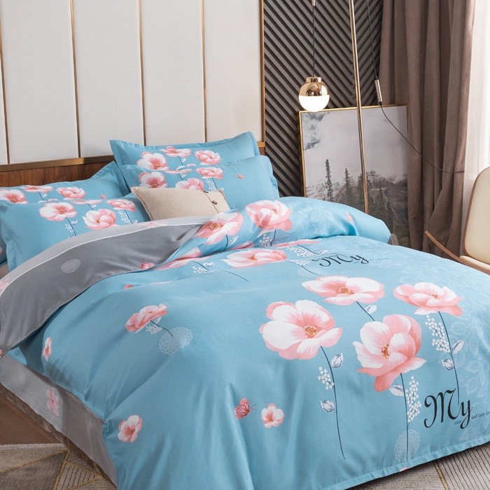 91家纺网 家纺一手货源 找家纺 文黛家居 2025新款-植物羊绒大版花四件套 恬爱