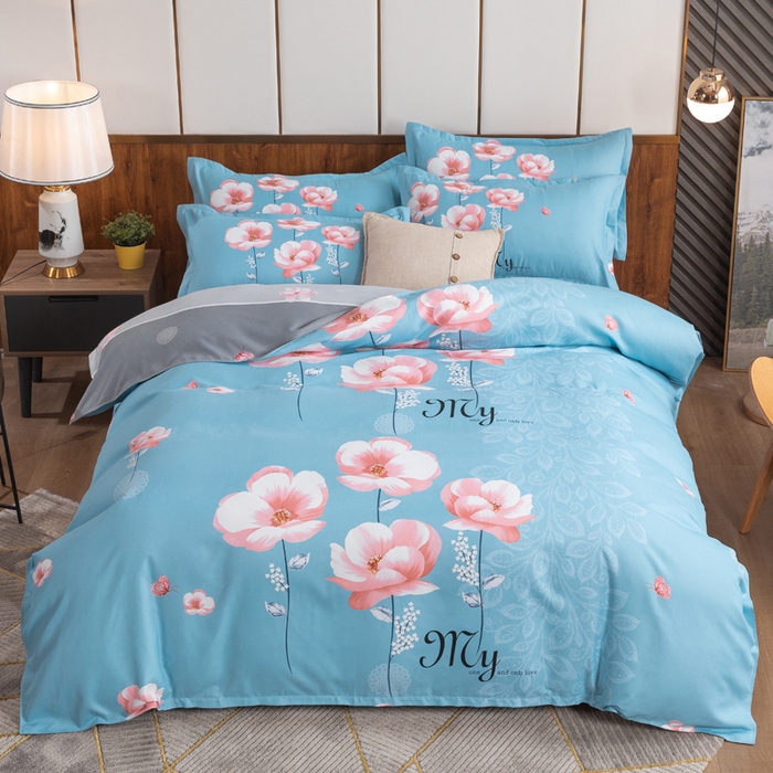 91家纺网 家纺一手货源 找家纺 文黛家居 2025新款-植物羊绒大版花四件套 恬爱