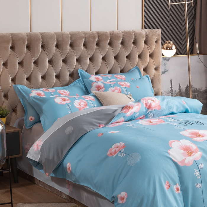 91家纺网 家纺一手货源 找家纺 文黛家居 2025新款-植物羊绒大版花四件套 恬爱