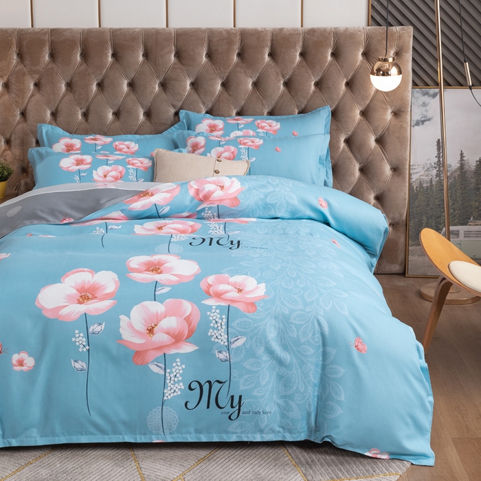 91家纺网 家纺一手货源 找家纺 文黛家居 2025新款-植物羊绒大版花四件套 恬爱