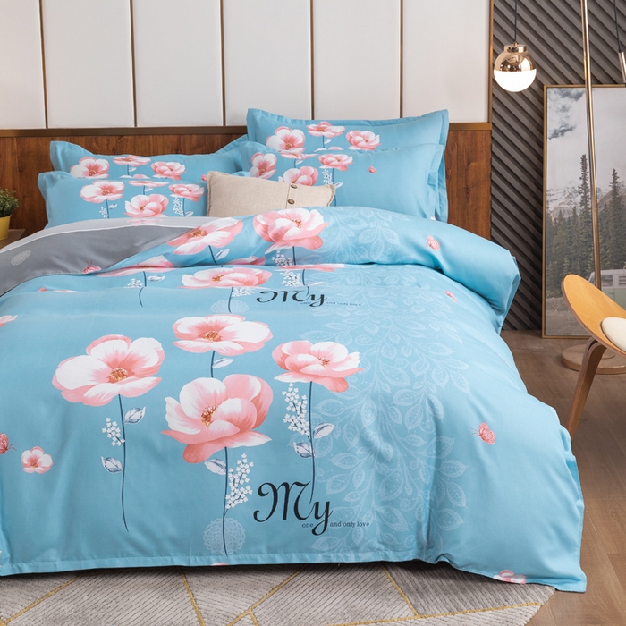 91家纺网 家纺一手货源 找家纺 文黛家居 2025新款-植物羊绒大版花四件套 恬爱