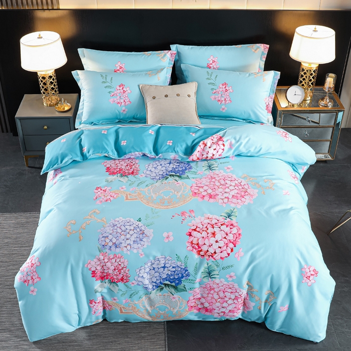 91家纺网 家纺一手货源 找家纺 文黛家居 2025新款-植物羊绒大版花四件套 百花齐放