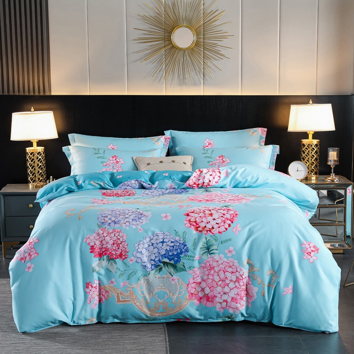 91家纺网 家纺一手货源 找家纺 文黛家居 2025新款-植物羊绒大版花四件套 百花齐放