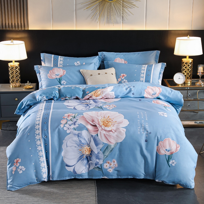 91家纺网 家纺一手货源 找家纺 文黛家居 2025新款-植物羊绒大版花四件套 冰心玉骨