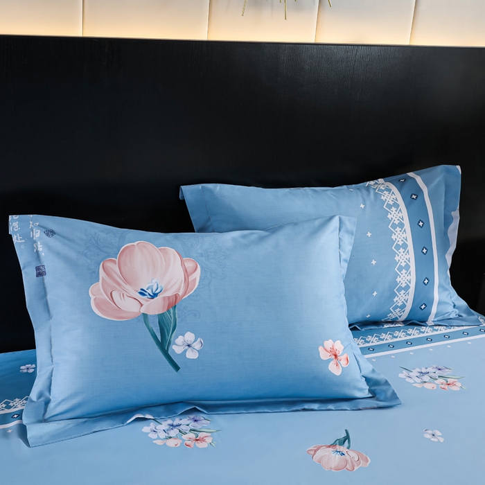 91家纺网 家纺一手货源 找家纺 文黛家居 2025新款-植物羊绒大版花四件套 冰心玉骨