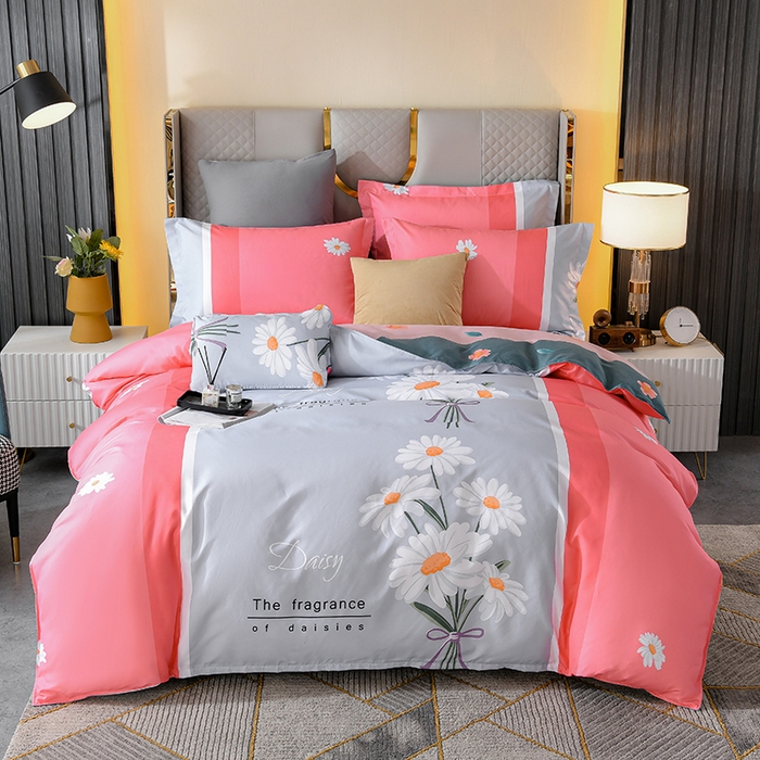 91家纺网 家纺一手货源 找家纺 文黛家居 2025新款-植物羊绒大版花四件套 雏菊花