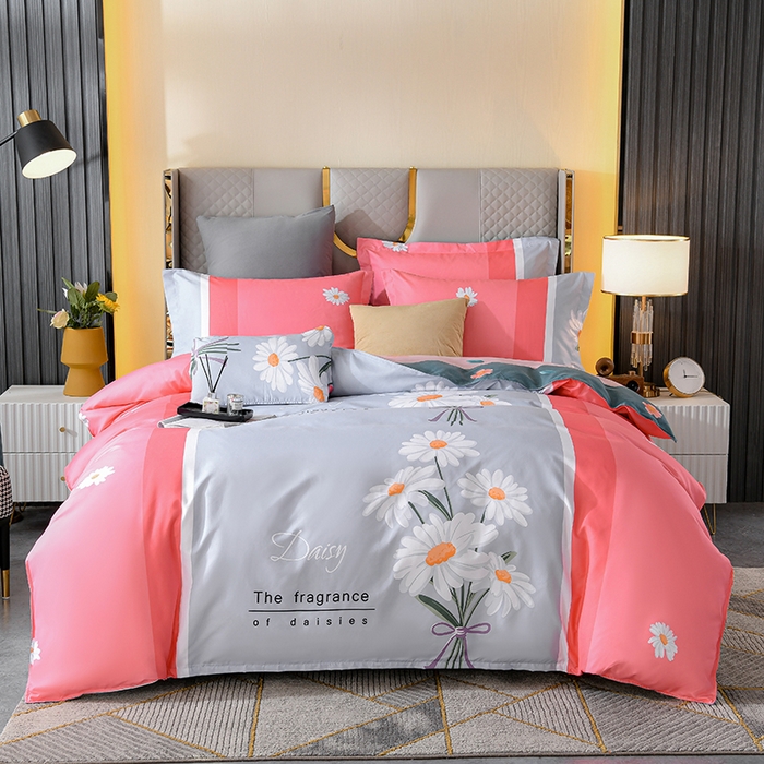 91家纺网 家纺一手货源 找家纺 文黛家居 2025新款-植物羊绒大版花四件套 雏菊花