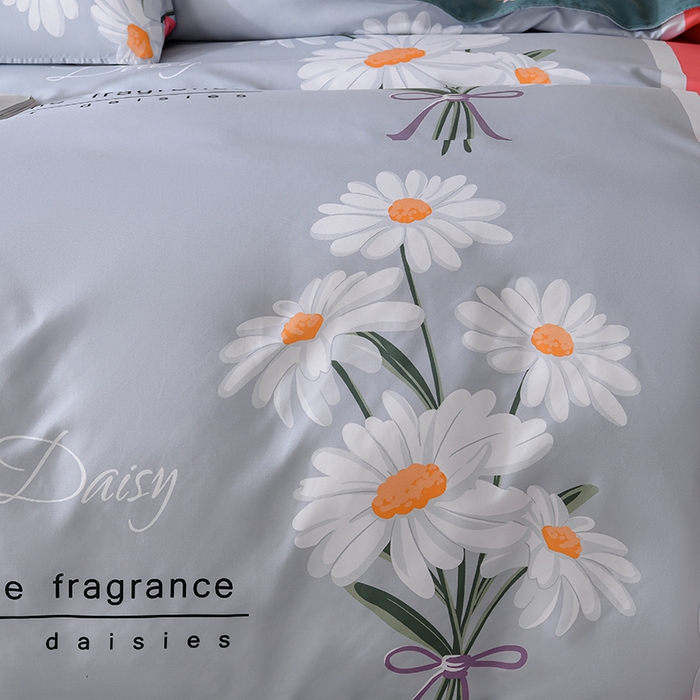 91家纺网 家纺一手货源 找家纺 文黛家居 2025新款-植物羊绒大版花四件套 雏菊花