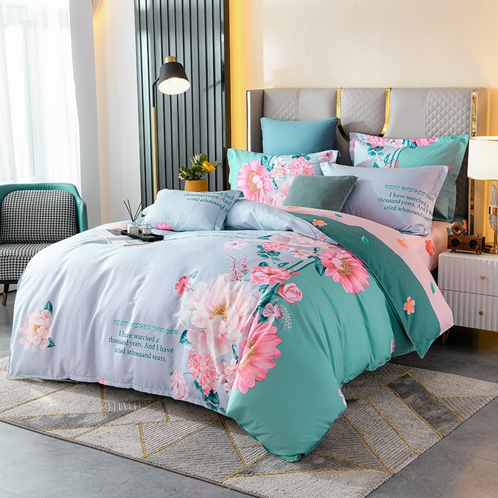 91家纺网 家纺一手货源 找家纺 文黛家居 2025新款-植物羊绒大版花四件套 花花世界