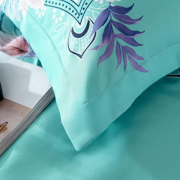 91家纺网 家纺一手货源 找家纺 文黛家居 2025新款-植物羊绒大版花四件套 花开半夏