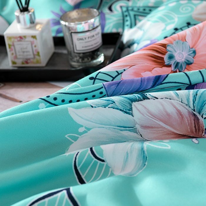 91家纺网 家纺一手货源 找家纺 文黛家居 2025新款-植物羊绒大版花四件套 花开半夏