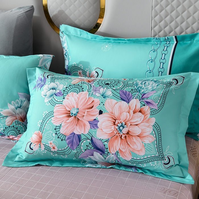 91家纺网 家纺一手货源 找家纺 文黛家居 2025新款-植物羊绒大版花四件套 花开半夏