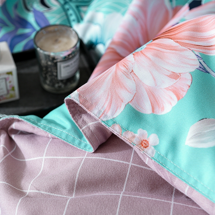 91家纺网 家纺一手货源 找家纺 文黛家居 2025新款-植物羊绒大版花四件套 花开半夏