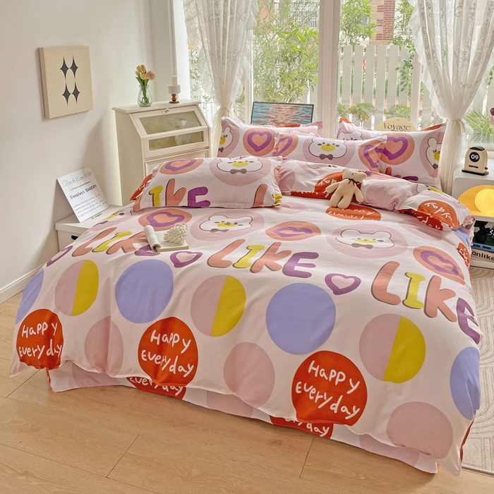 91家纺网 家纺一手货源 找家纺 文黛家居 2025新款植物羊绒小版花四件套 快乐时光