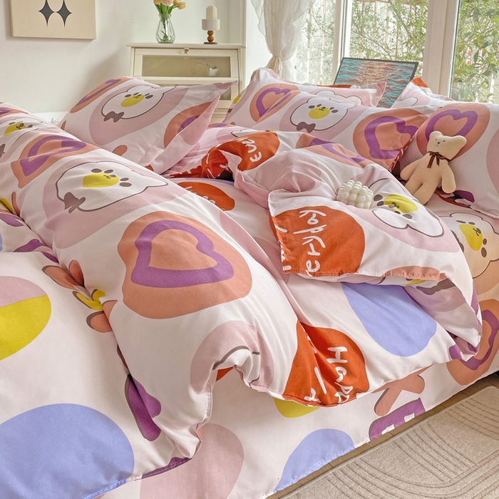 91家纺网 家纺一手货源 找家纺 文黛家居 2025新款植物羊绒小版花四件套 快乐时光