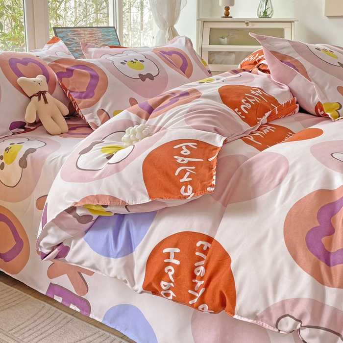 91家纺网 家纺一手货源 找家纺 文黛家居 2025新款植物羊绒小版花四件套 快乐时光