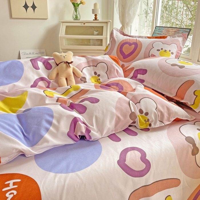 91家纺网 家纺一手货源 找家纺 文黛家居 2025新款植物羊绒小版花四件套 快乐时光