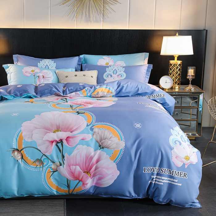 91家纺网 家纺一手货源 找家纺 文黛家居 2025新款-植物羊绒大版花四件套 金枝玉叶