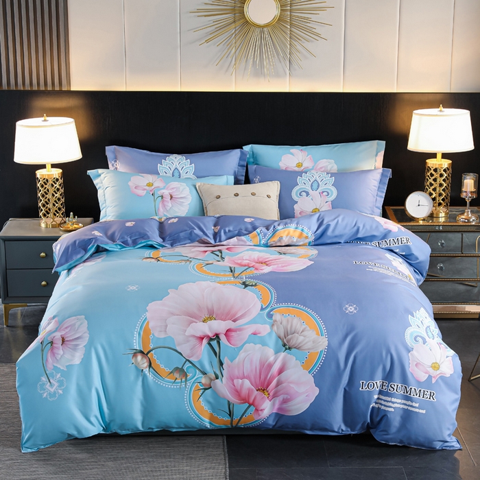 91家纺网 家纺一手货源 找家纺 文黛家居 2025新款-植物羊绒大版花四件套 金枝玉叶