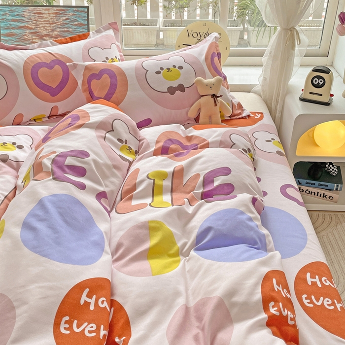 91家纺网 家纺一手货源 找家纺 文黛家居 2025新款植物羊绒小版花四件套 快乐时光