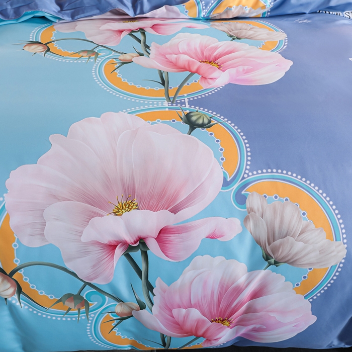 91家纺网 家纺一手货源 找家纺 文黛家居 2025新款-植物羊绒大版花四件套 金枝玉叶