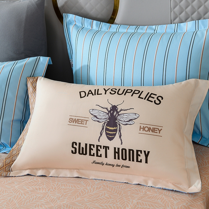 91家纺网 家纺一手货源 找家纺 文黛家居 2025新款-植物羊绒大版花四件套 蜜蜂