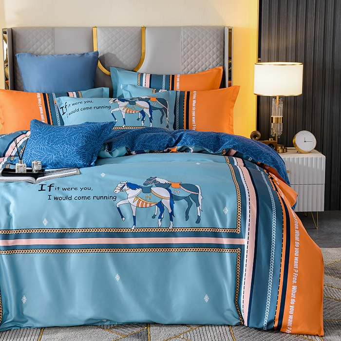 91家纺网 家纺一手货源 找家纺 文黛家居 2025新款-植物羊绒大版花四件套 青梅竹马