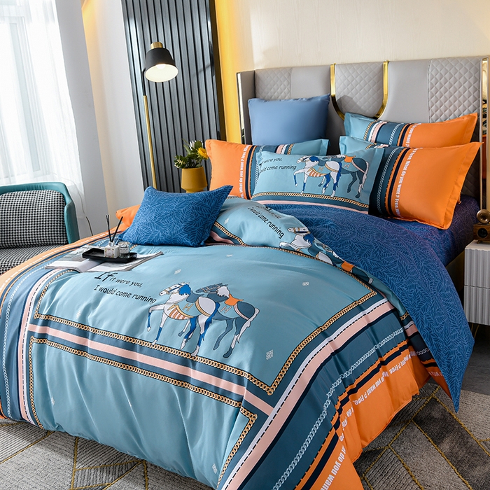 91家纺网 家纺一手货源 找家纺 文黛家居 2025新款-植物羊绒大版花四件套 青梅竹马