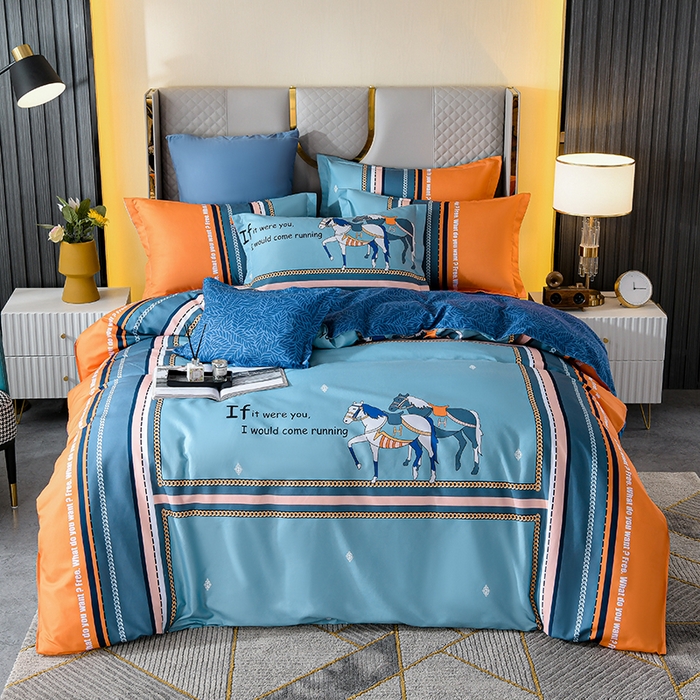 91家纺网 家纺一手货源 找家纺 文黛家居 2025新款-植物羊绒大版花四件套 青梅竹马