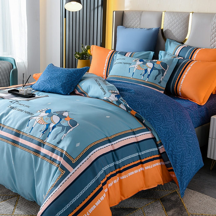 91家纺网 家纺一手货源 找家纺 文黛家居 2025新款-植物羊绒大版花四件套 青梅竹马