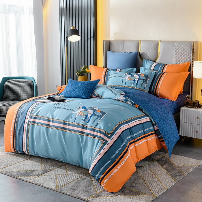 91家纺网 家纺一手货源 找家纺 文黛家居 2025新款-植物羊绒大版花四件套 青梅竹马