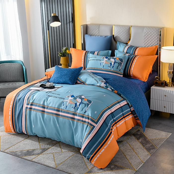 91家纺网 家纺一手货源 找家纺 文黛家居 2025新款-植物羊绒大版花四件套 青梅竹马