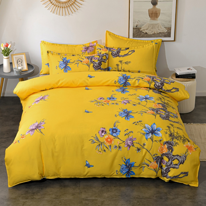 91家纺网 家纺一手货源 找家纺 文黛家居 2025新款-植物羊绒大版花四件套 百花争艳