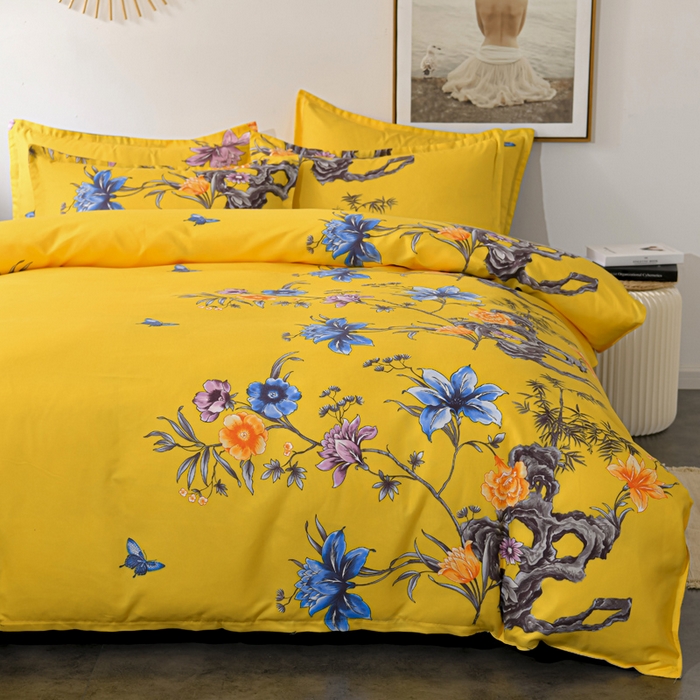 91家纺网 家纺一手货源 找家纺 文黛家居 2025新款-植物羊绒大版花四件套 百花争艳