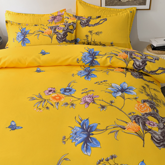 91家纺网 家纺一手货源 找家纺 文黛家居 2025新款-植物羊绒大版花四件套 百花争艳