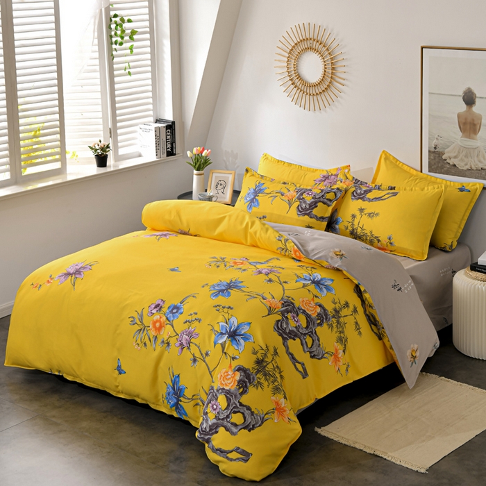 91家纺网 家纺一手货源 找家纺 文黛家居 2025新款-植物羊绒大版花四件套 百花争艳