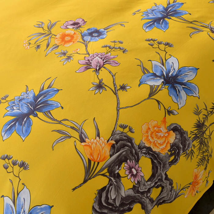 91家纺网 家纺一手货源 找家纺 文黛家居 2025新款-植物羊绒大版花四件套 百花争艳