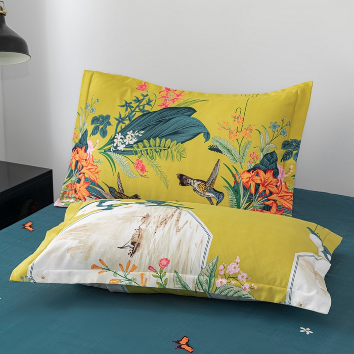 91家纺网 家纺一手货源 找家纺 文黛家居 2025新款-植物羊绒大版花四件套 春色满园