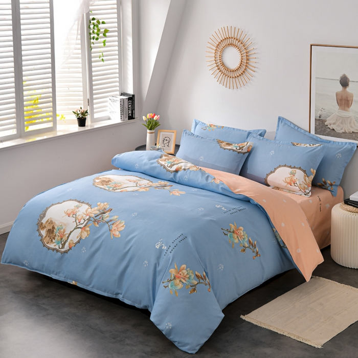 91家纺网 家纺一手货源 找家纺 文黛家居 2025新款-植物羊绒大版花四件套 典雅花开