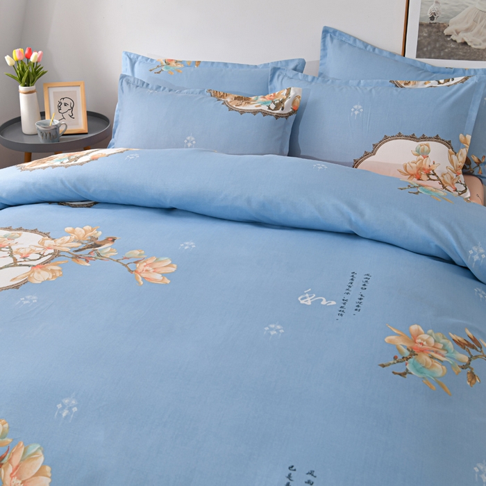 91家纺网 家纺一手货源 找家纺 文黛家居 2025新款-植物羊绒大版花四件套 典雅花开