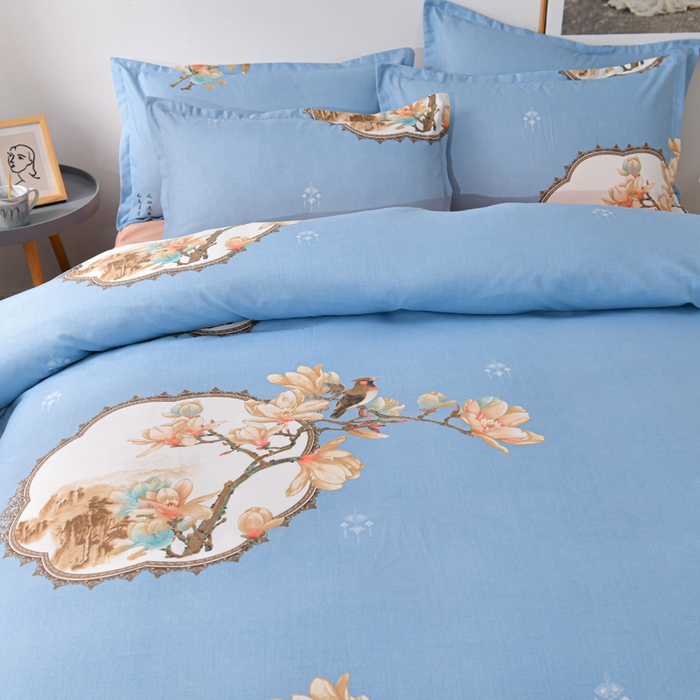 91家纺网 家纺一手货源 找家纺 文黛家居 2025新款-植物羊绒大版花四件套 典雅花开