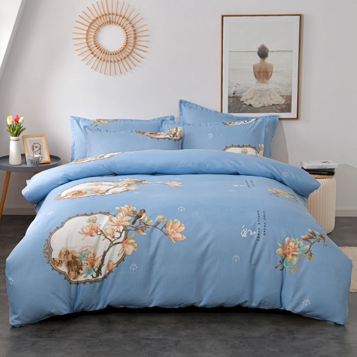 91家纺网 家纺一手货源 找家纺 文黛家居 2025新款-植物羊绒大版花四件套 典雅花开