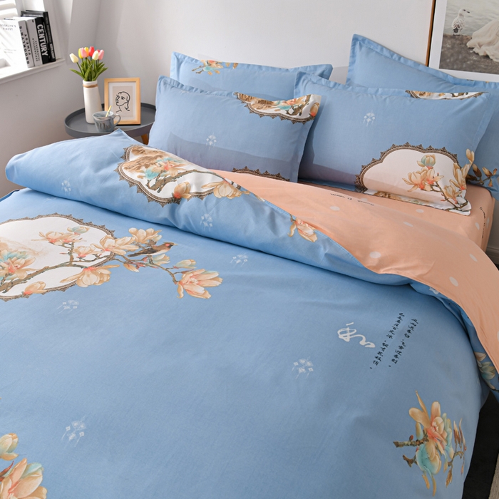 91家纺网 家纺一手货源 找家纺 文黛家居 2025新款-植物羊绒大版花四件套 典雅花开