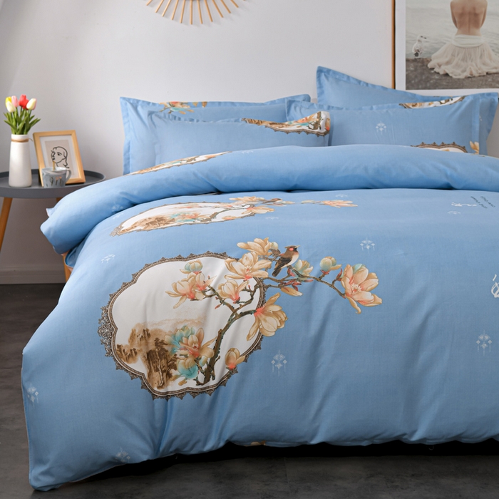 91家纺网 家纺一手货源 找家纺 文黛家居 2025新款-植物羊绒大版花四件套 典雅花开